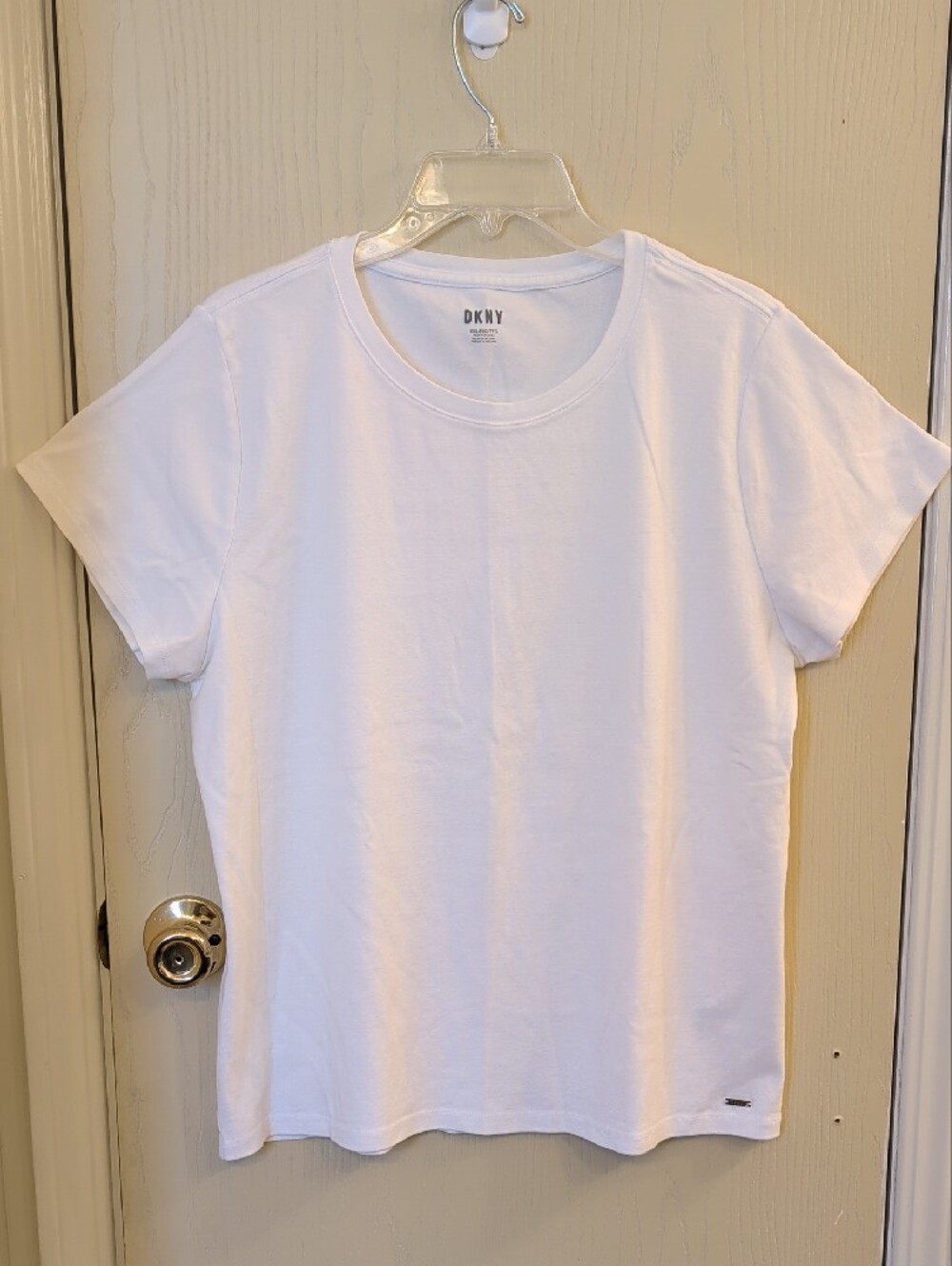 DKNY White Organic Cotton T-Shirt Crew Neck Short Sleeve 2XL